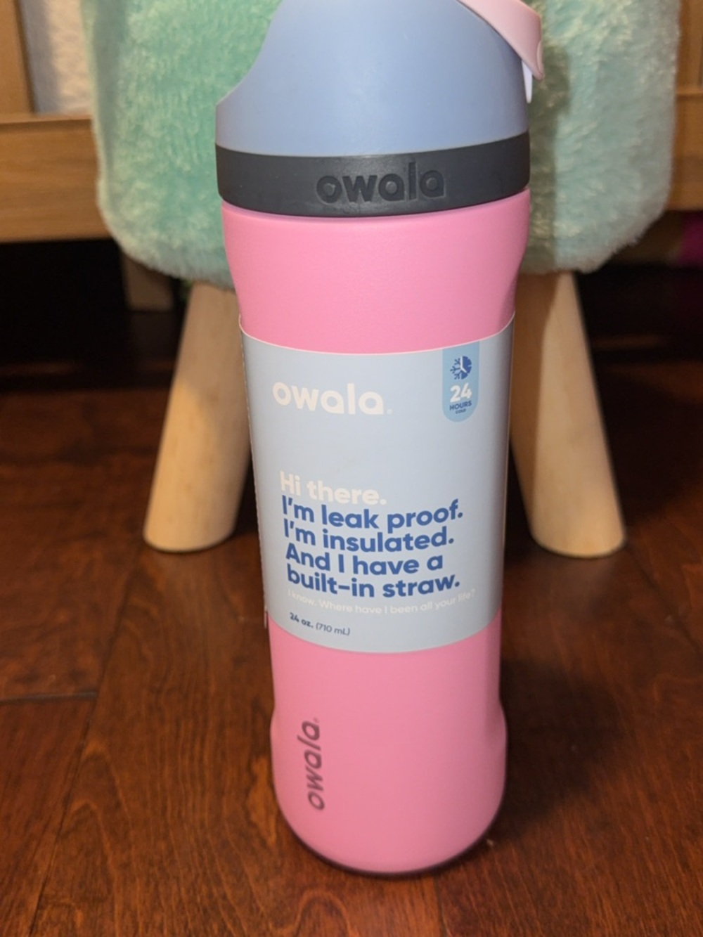 Pink owala Insulated Leak-Proof Water Bottle with Built-In Straw
